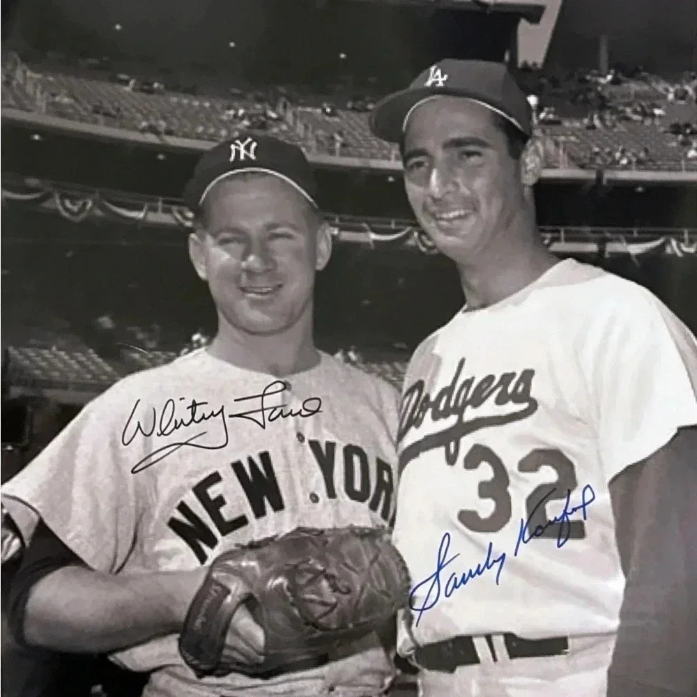 Vintage New York Yankees and LA Dodgers Signed Photo sandy koufax whitey ford